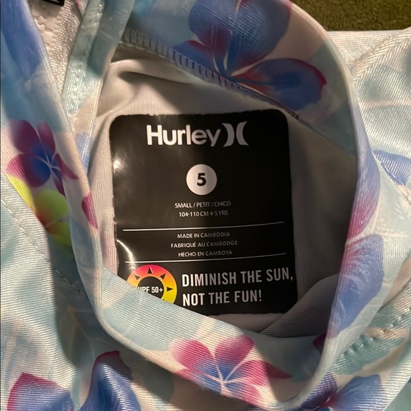 Hurley Floral Long Sleeve Rashguard One Piece Swimsuit - Picture 2 of 9